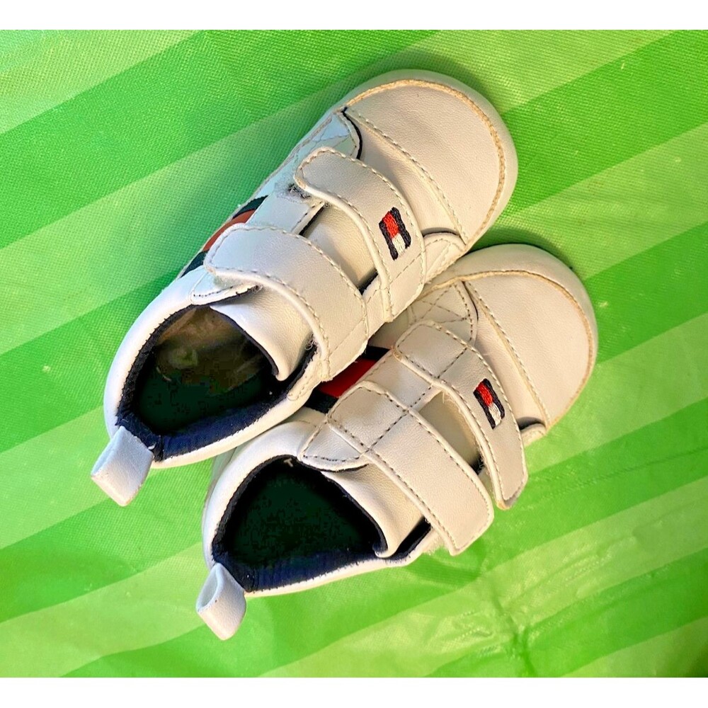 Tommy Hilfiger Baby Henry Sneaker Shoes Toddler 1 Hook & Loop First Walker White